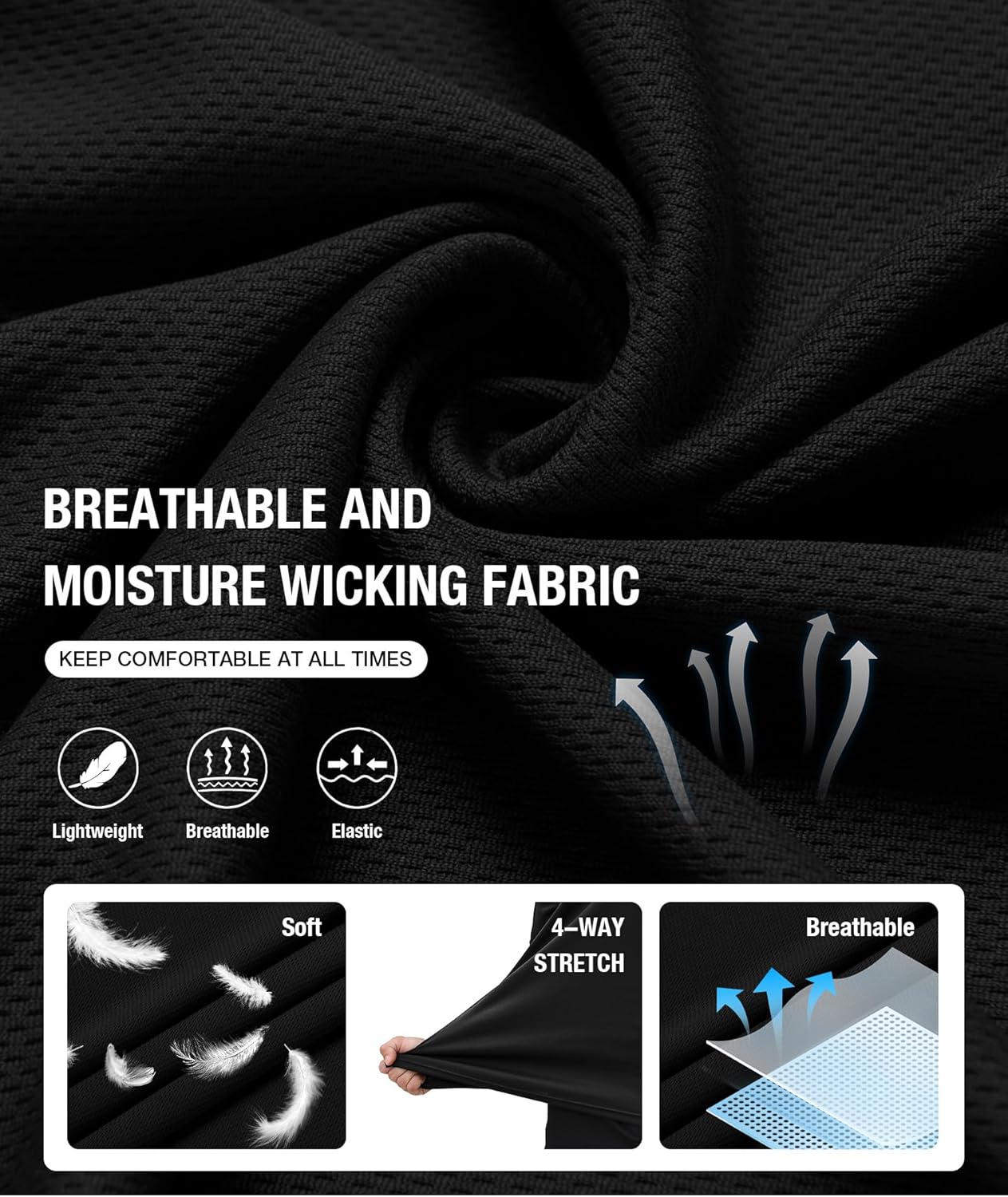 Thumbnail 3 de SCODI 5 Pack Mens Pocket Polo Shirts: Moisture-Wicking Short Sleeve Golf & Work Tees