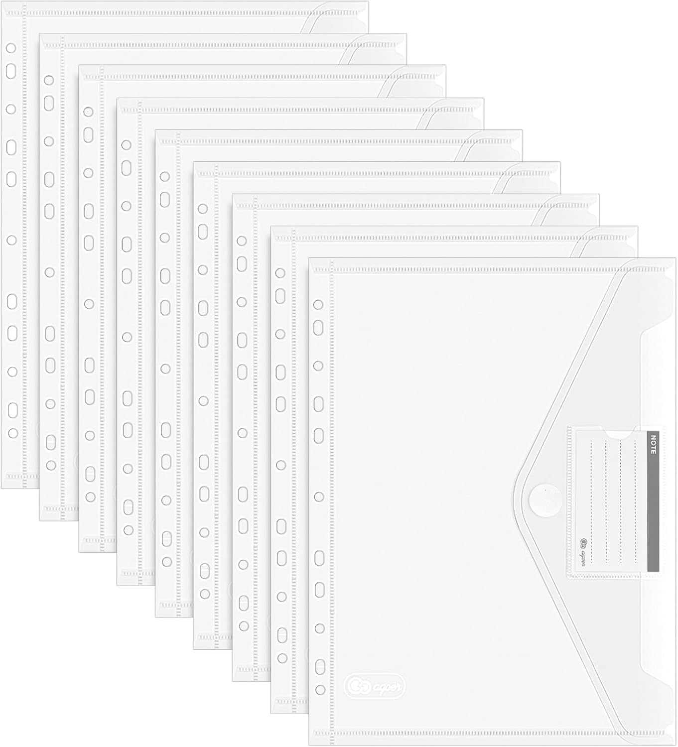 Agoer 48er Set Dokumententaschen A4 mit Klettverschluss und 11-Lochrand (32×24 cm)