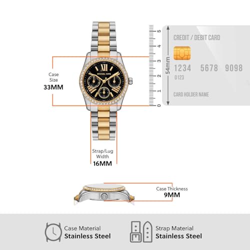 Thumbnail 6 de Michael Kors Lexington, montre femme à chronographe quartz et bracelet en acier inoxydable