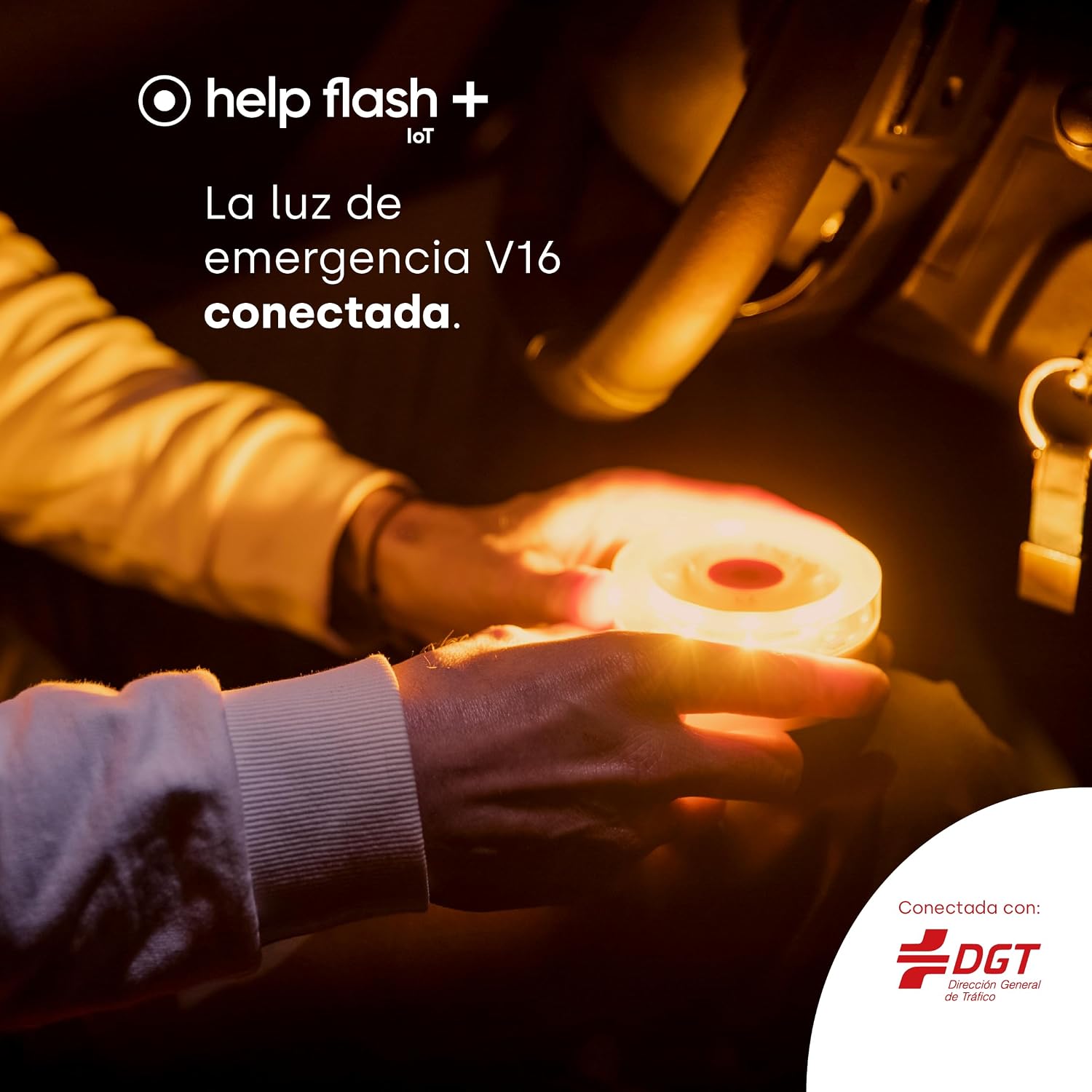 Detalle 2 de Help Flash IoT+: Luz de Emergencia V16 con Geolocalización y conectividad integrada