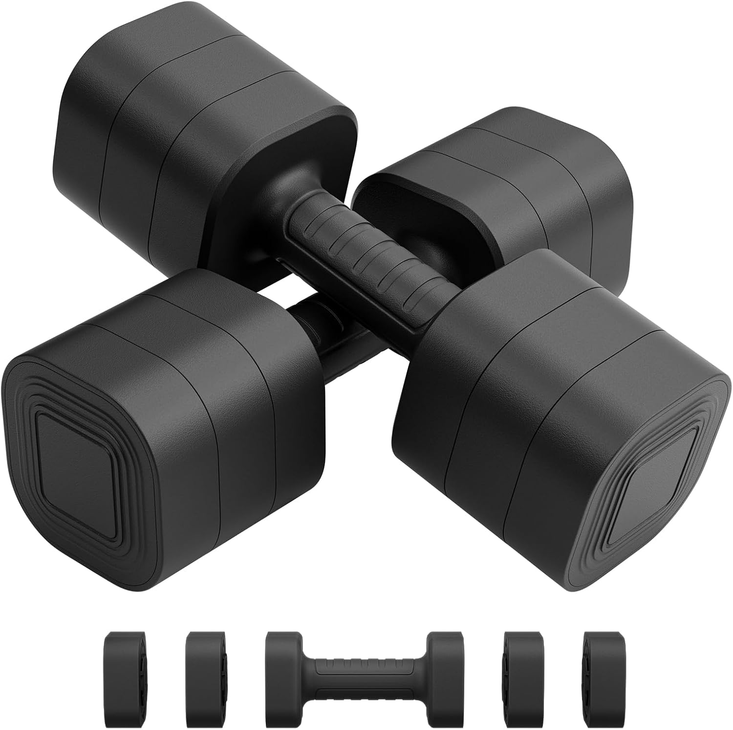 Detalle de Ragebby Adjustable Dumbbell Set of 2, ABS with Anti-Slip Handles