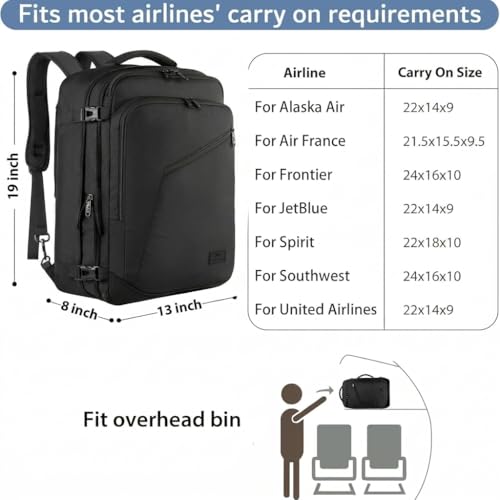 Thumbnail 1 de MATEIN Carry on Backpack: Extra Large Expandable Travel Companion