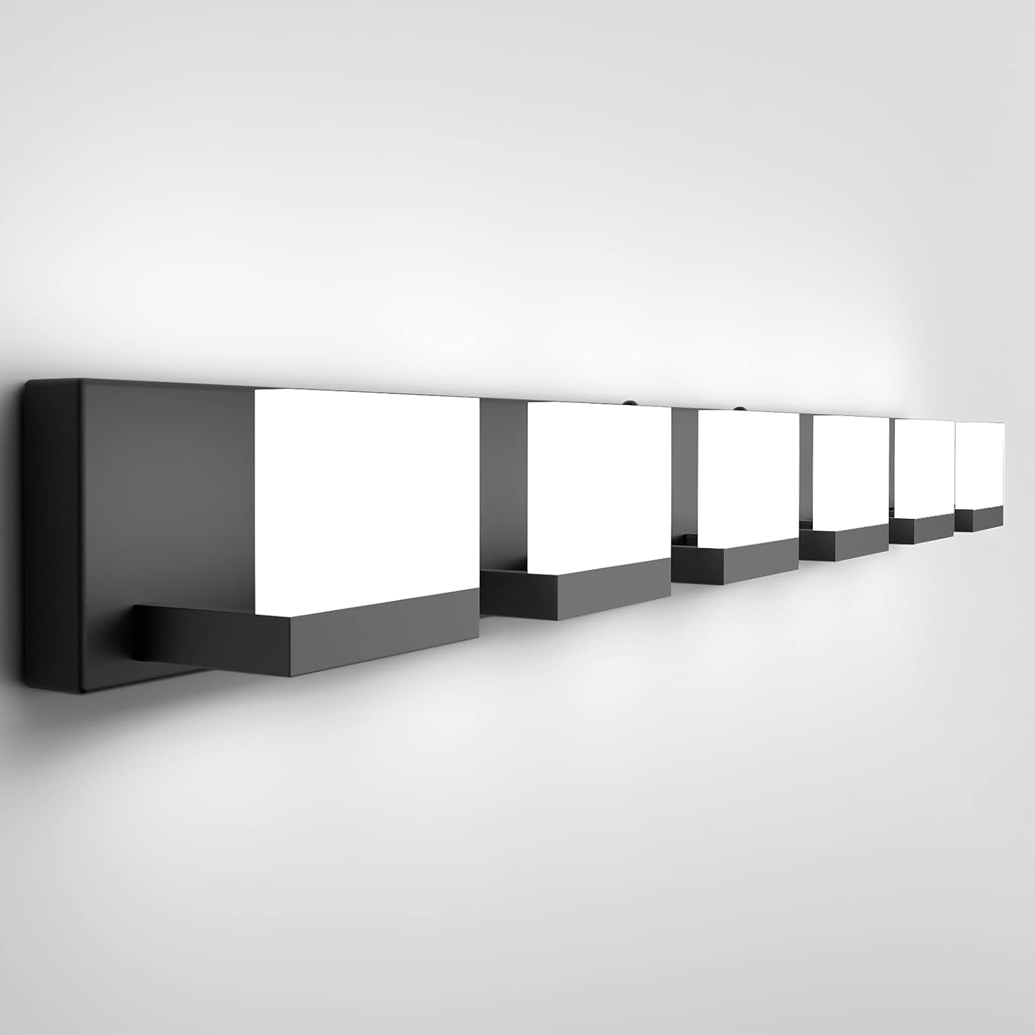 Detalle 2 de Tipace Ca-1103-6T-black 6-Light Bathroom Vanity Light, Matte Black, 6000K