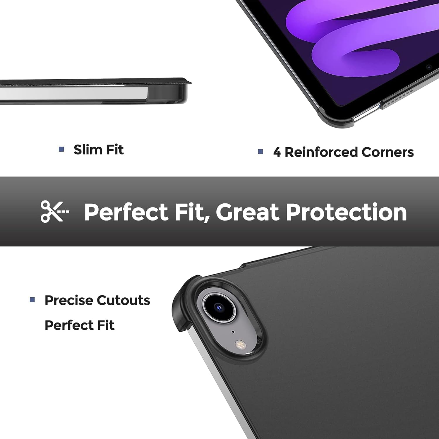 Detalle 2 de ProCase Smart Case Hard Back for iPad Mini 7 / Mini 6 (8.3-inch) — Model A2995/A2996/A2993 & A2567/A2568/A2569