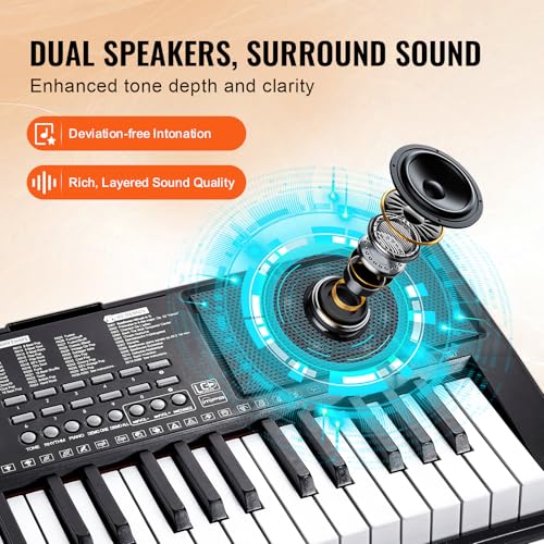 Thumbnail 4 de VEVOR Piano Digital Portátil de 61 Teclas con Teclas Iluminadas y Soporte Ajustable