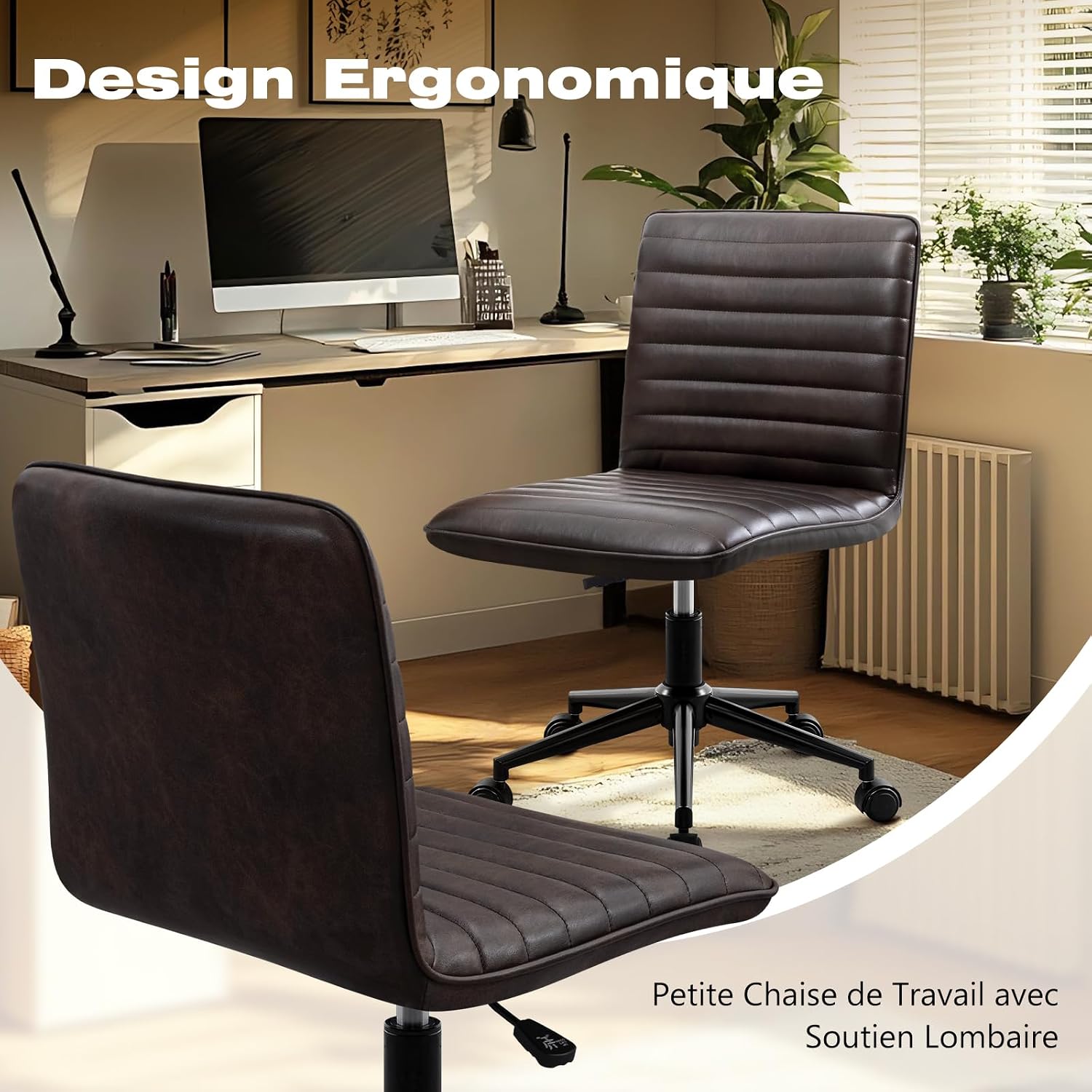 Thumbnail 2 de Hellove Chaise de Bureau sans Accoudoirs Moderne