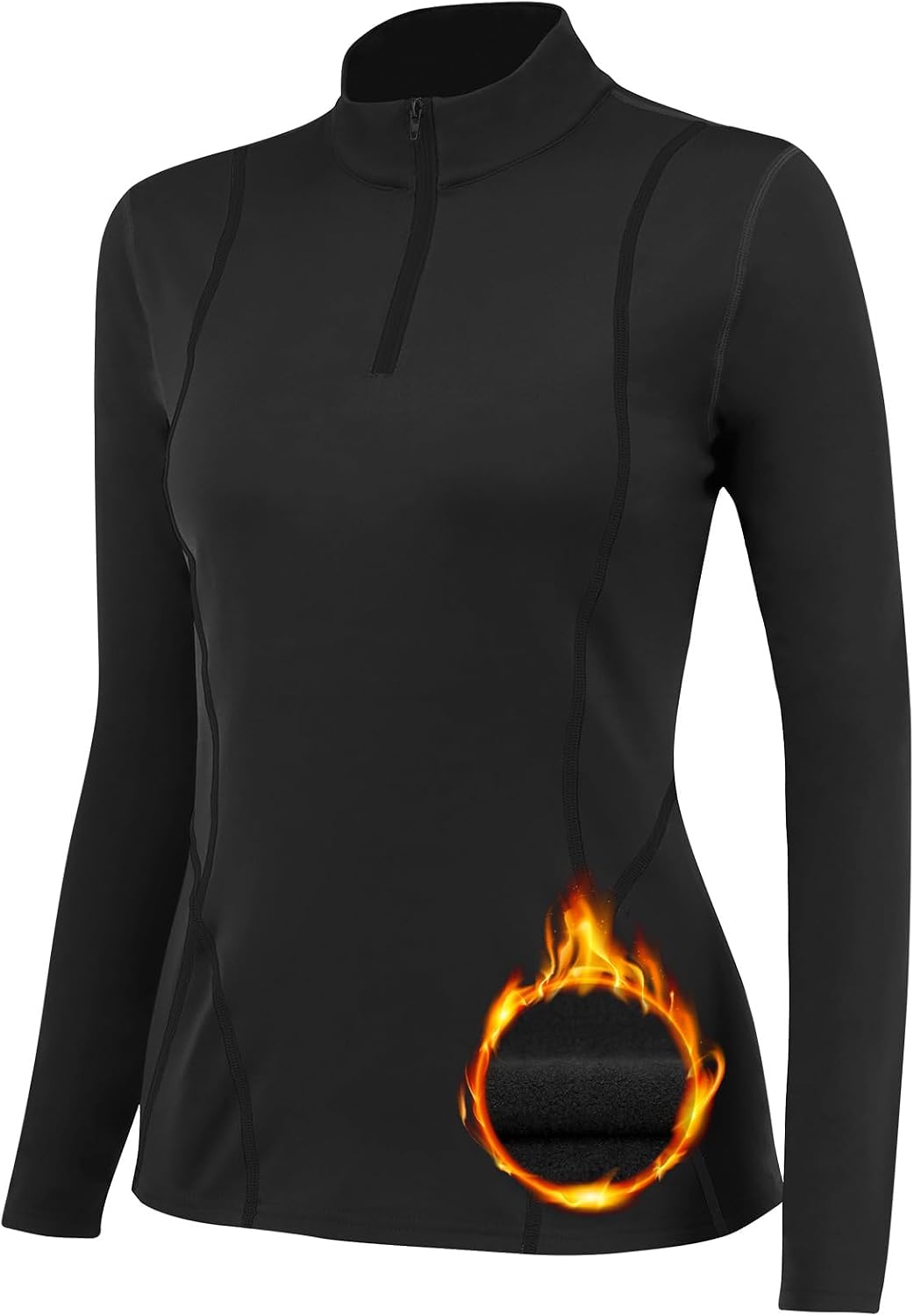 Detalle de TERODACO Women’s Half Zip Thermal Base Layer with Micro Fleece
