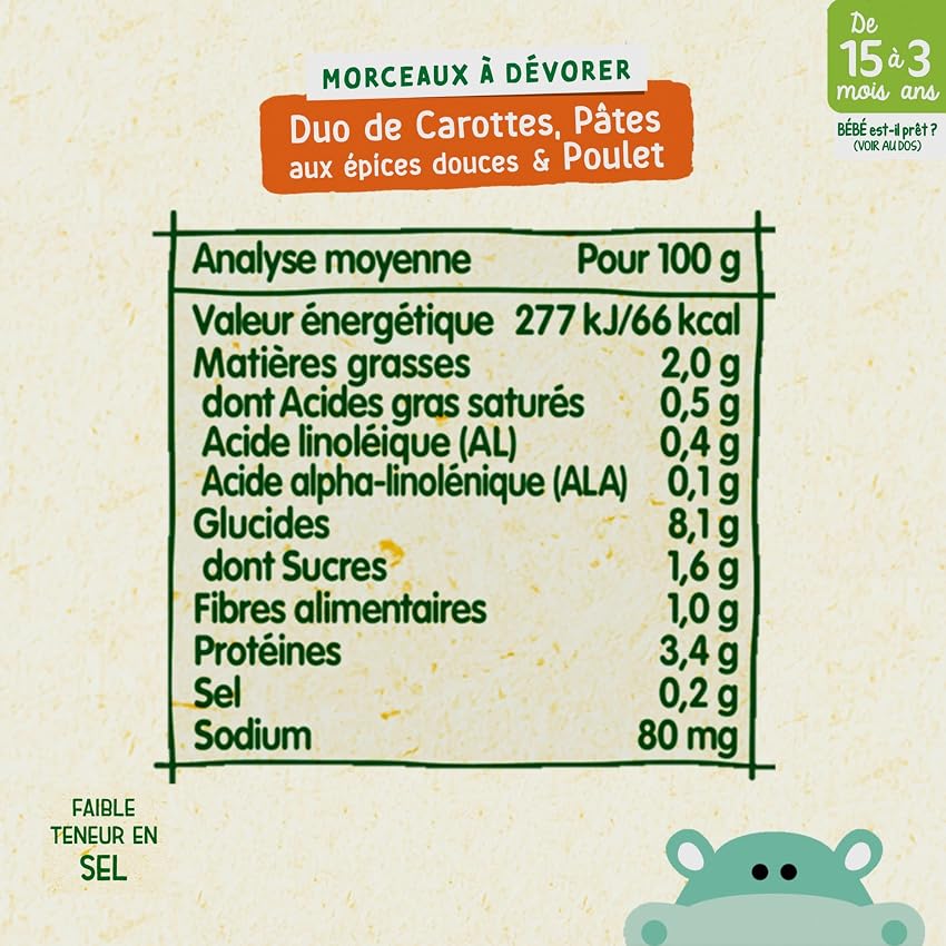 Detalle 2 de Blédina Morceaux à Dévorer avec Carottes et Poulet, 6 x 200g 🥕