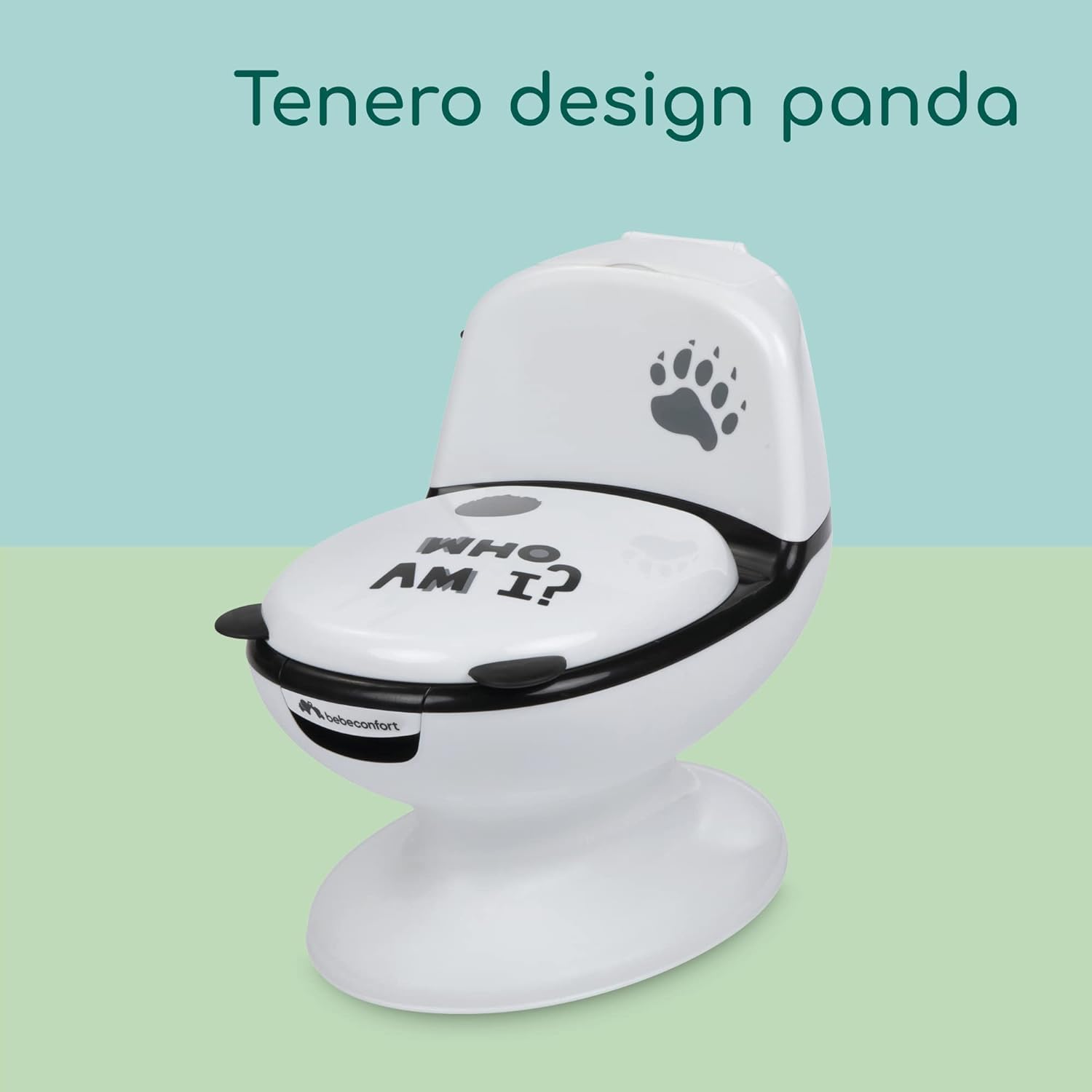 Detalle de Bebeconfort WC Mini Size vasino bambini 1-4 anni (0-20 kg) Black & White con suono scarico e tazza rimovibile