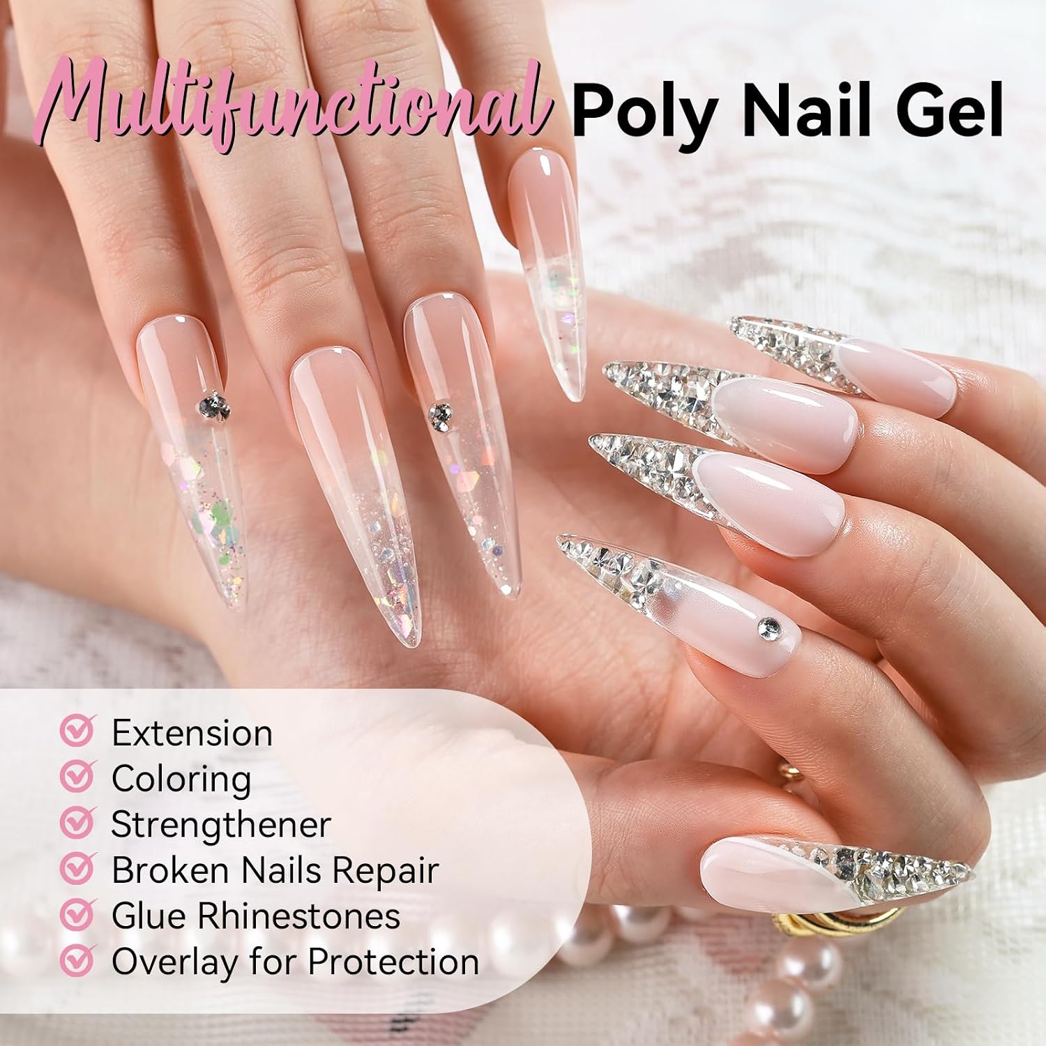 Thumbnail 3 de Makartt Hema-Free Poly Nail Gel Clear (50ML) — poly gel builder for natural-looking strength and 3D nail art