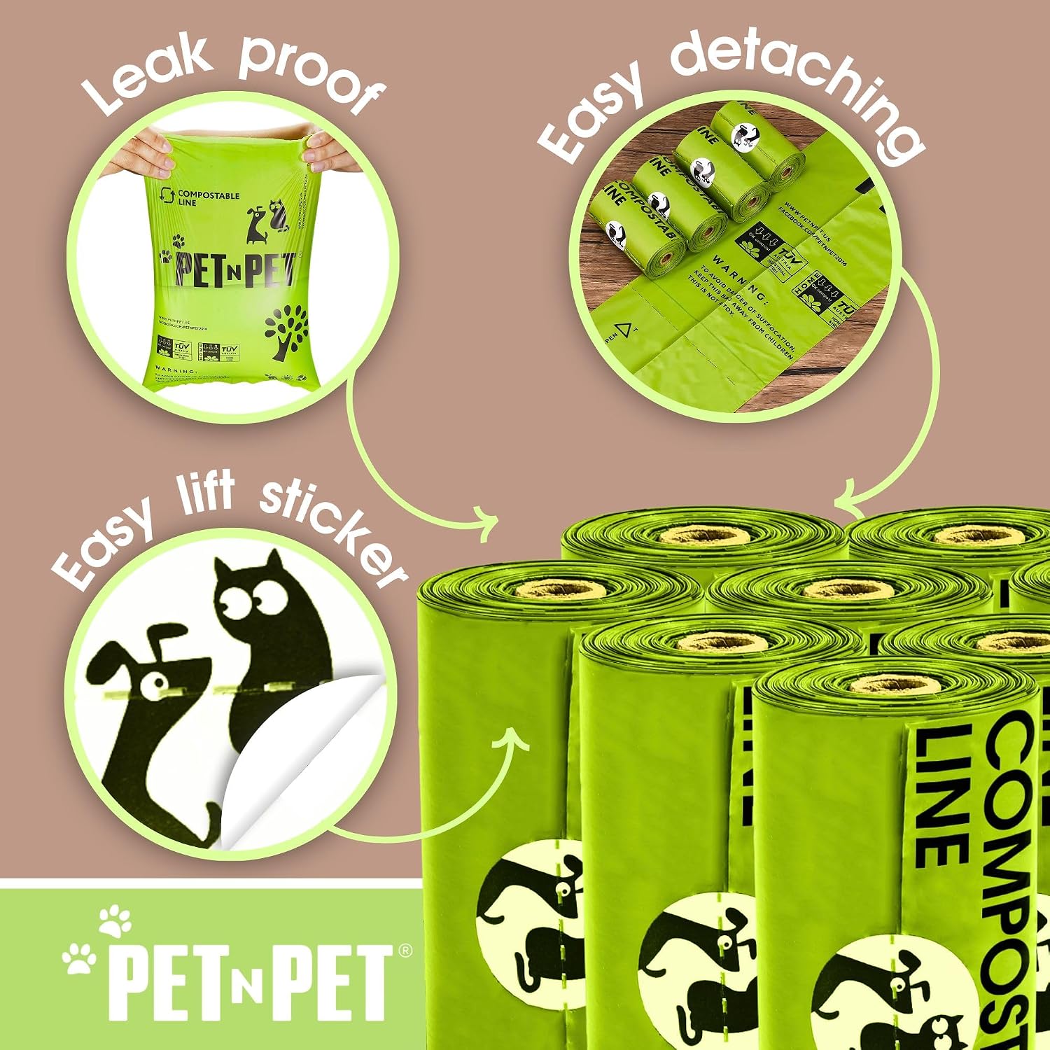 Detalle 2 de PET N PET Compostable Dog Poo Bags 120 Count