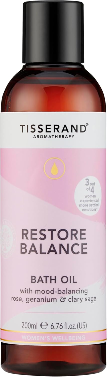 Detalle de Tisserand Restore Balance Bath Oil – Perimenopause, Menopause & Menstruation Support