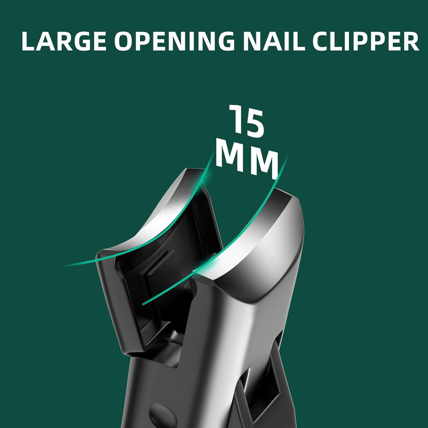 Detalle de VANWIN German Nail Clippers for Thick Nails – Large Wide Jaw with Anti-Splash Catcher