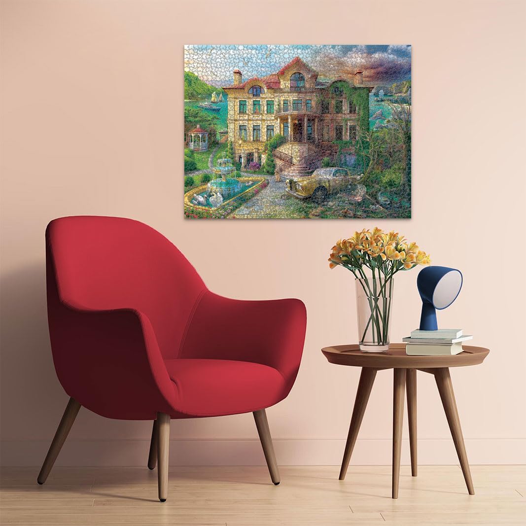 Detalle de Ravensburger Now & Then, Cove Manor Echoes 2000 Piece Jigsaw Puzzle