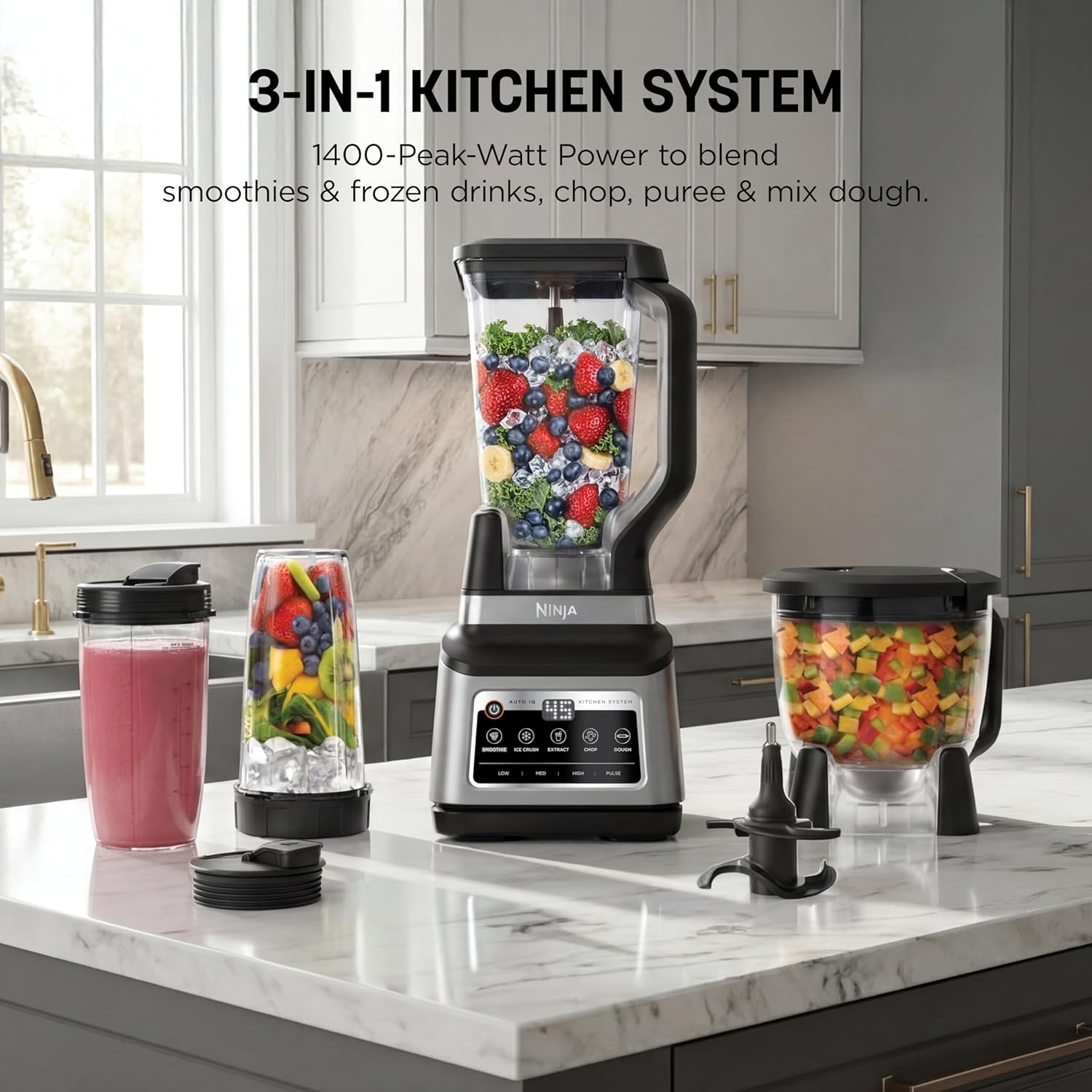 Thumbnail 1 de Ninja BN801 Professional Plus Kitchen System (Auto-iQ) — 1400 peak watts, 5 preset programs