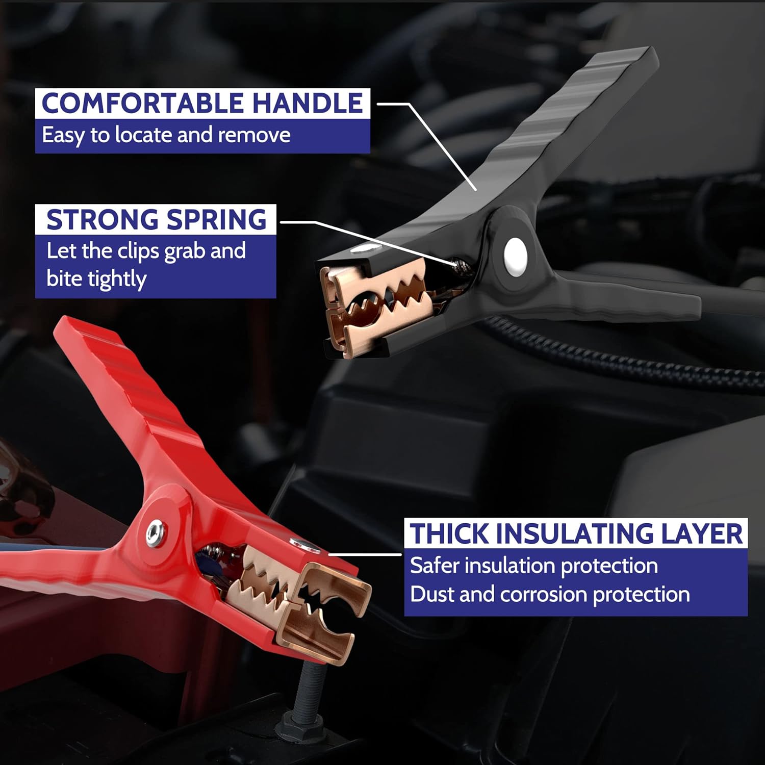 Thumbnail 1 de EXTRESPO Heavy Duty Jumper Cables (4 Gauge, 20 Feet) 600Amp Boost Kit for 12V Cars, SUVs & Trucks