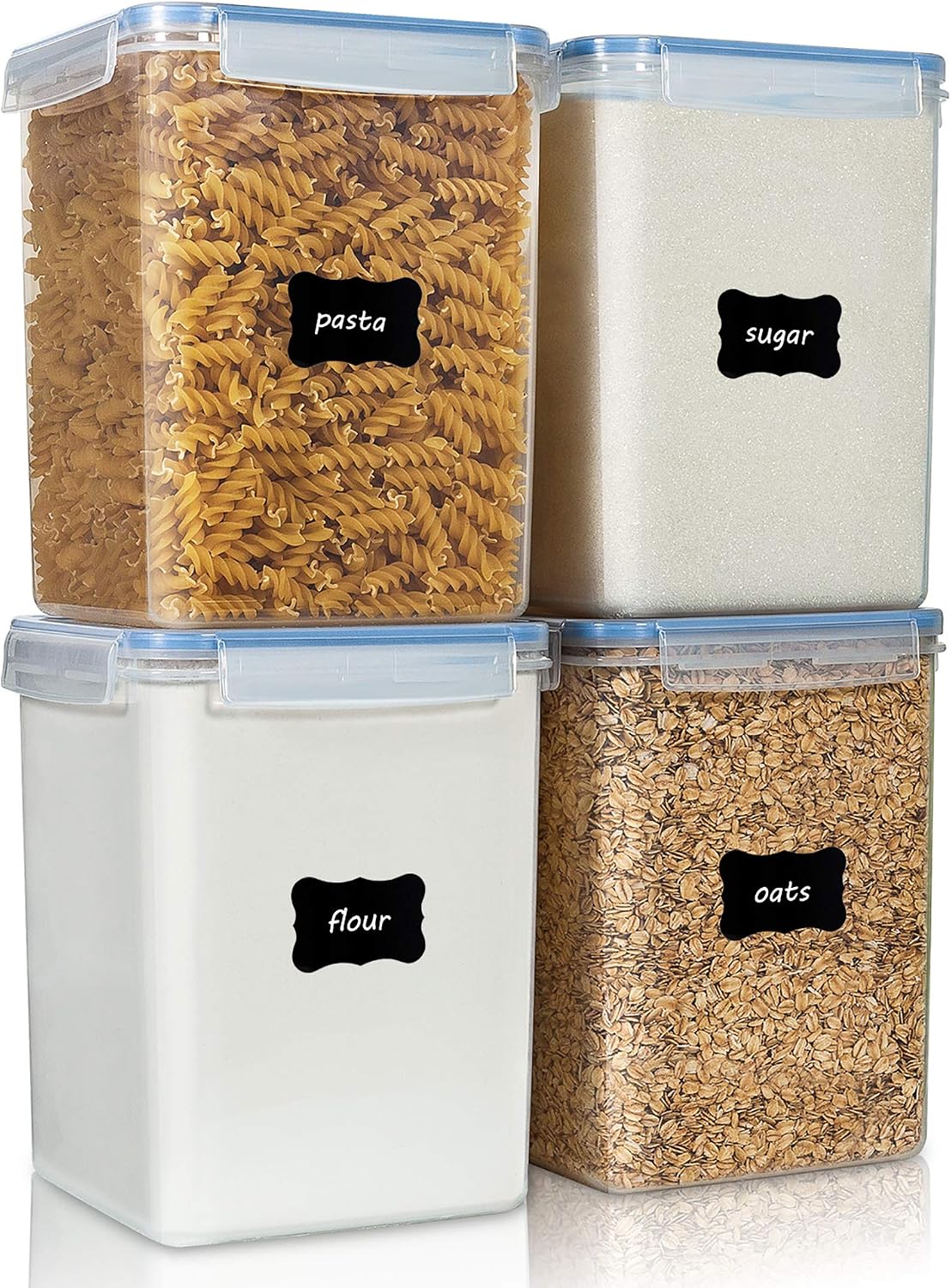 Detalle de Vtopmart 5.2L Flour and Sugar Storage Containers, 4-Pack, Blue, Airtight
