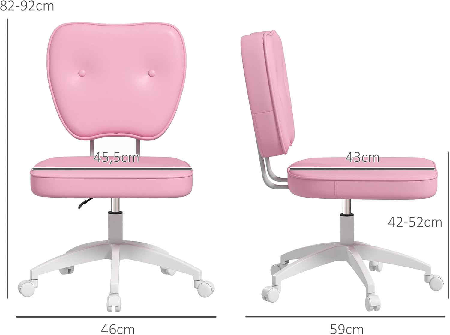 Thumbnail 2 de Vinsetto Silla Escritorio Rosa 120 kg