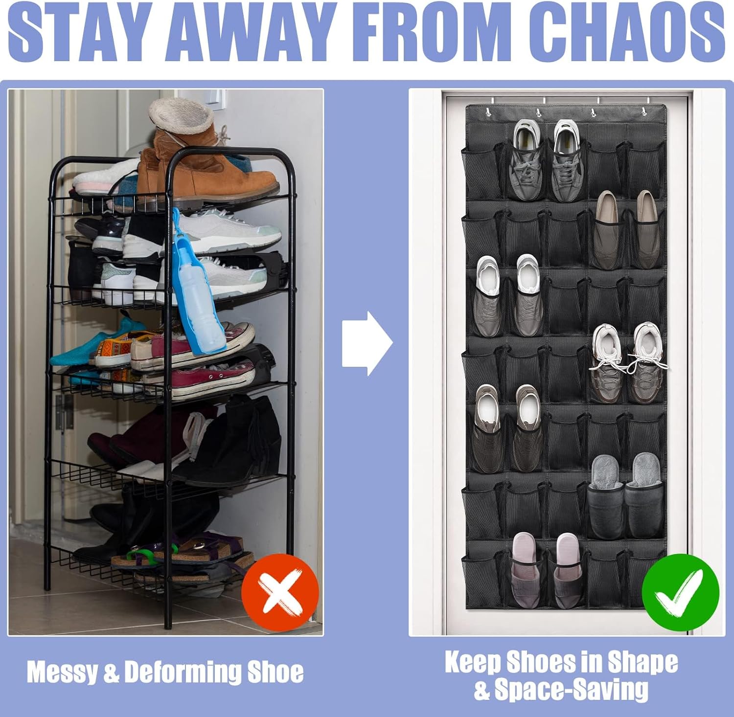 Detalle 2 de Over the Door Shoe Organizer 67.7" × 26.4"