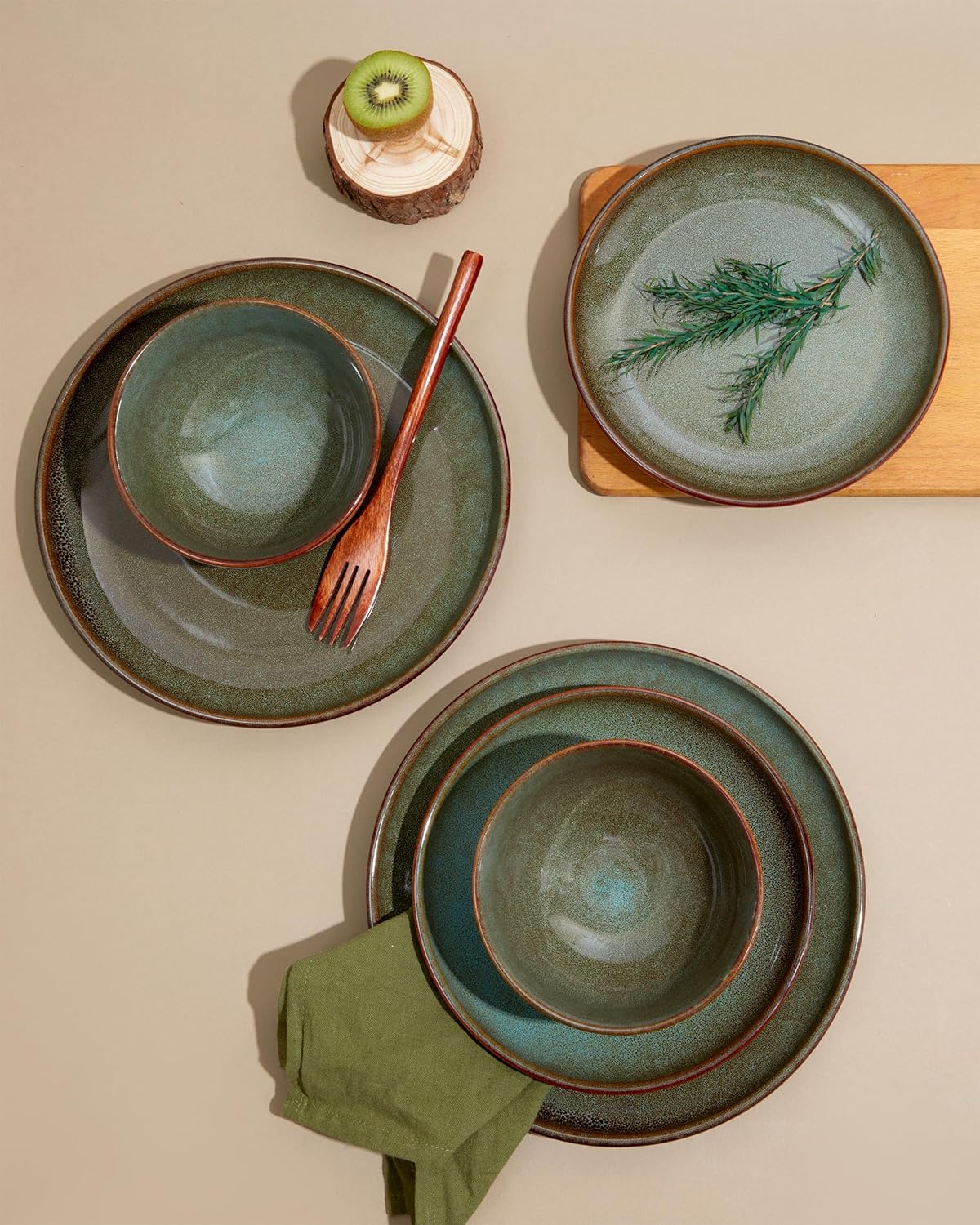 Thumbnail 6 de Pokini 24-Piece Stoneware Dinner Set 10