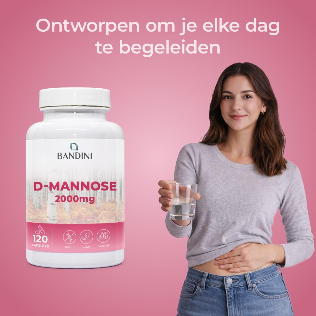 Detalle de BANDINI D-mannose capsules, 2.000 mg per dagdosering, 120 stuks