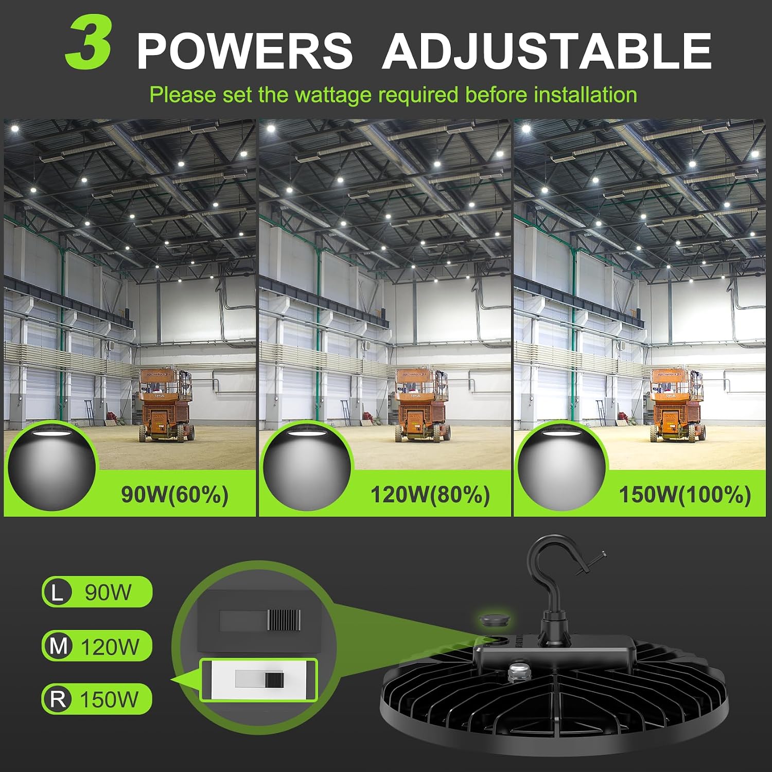 Detalle de NUOGUAN UFO high bay LED light 150W