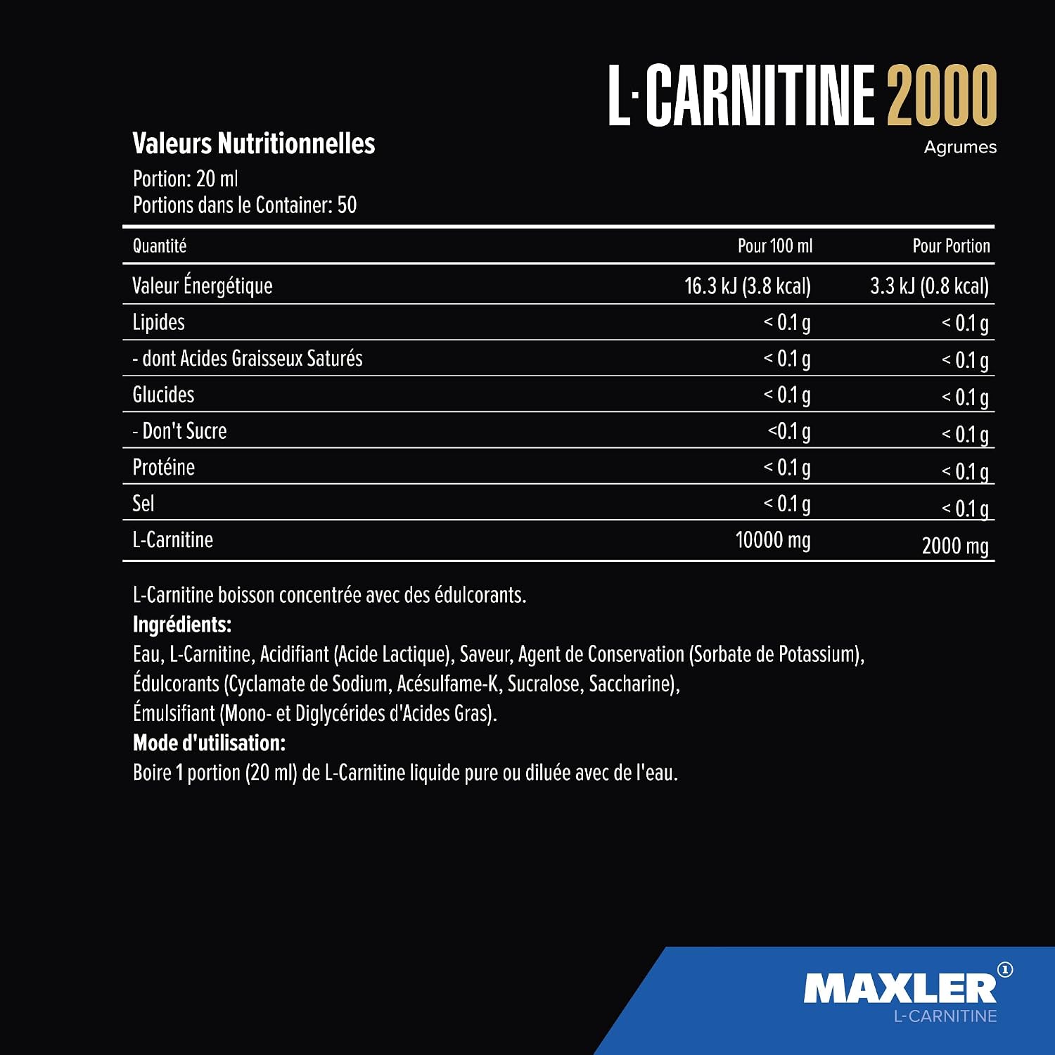 Thumbnail 4 de Maxler L Carnitin Liquid 2000 mg 🍹