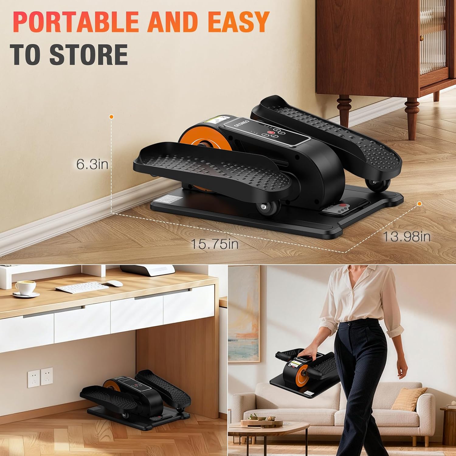 Detalle de Under Desk Elliptical Machine: Quiet, Compact Seated Pedal Exerciser for Home and Office