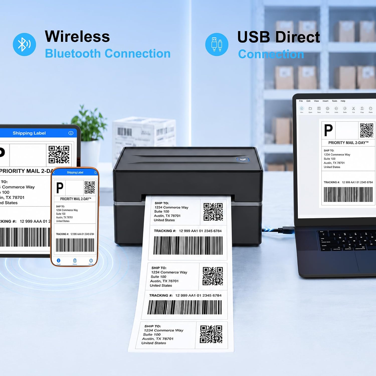 Thumbnail 4 de Bluetooth Thermal Label Printer 4x6