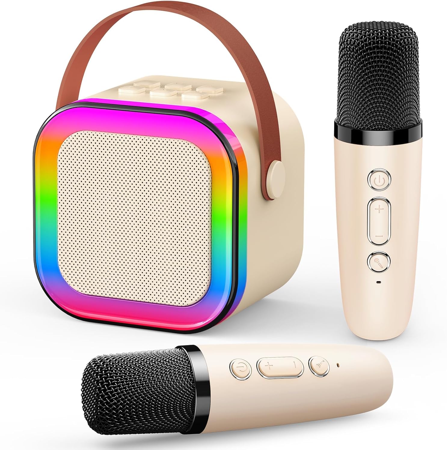 Detalle de Dislocati Regalo Bambina 3-12 Anni: Karaoke Bluetooth Compatto con Luci e Voci Magiche