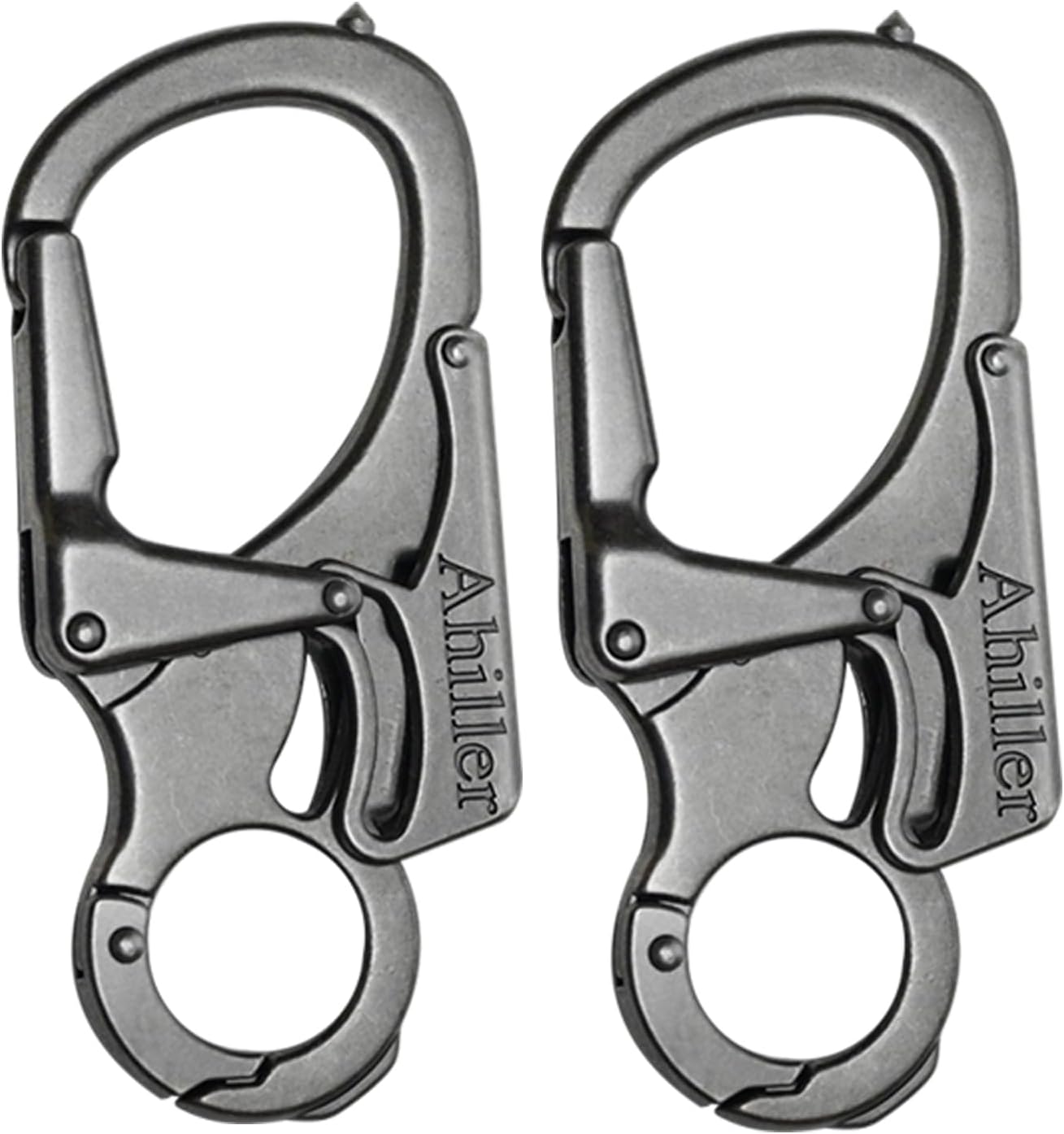 Detalle de Ahiller Karabiner Schlüsselanhänger mit Wolframstahl-Spitze (Notfall-Clip, doppelt gesichert)
