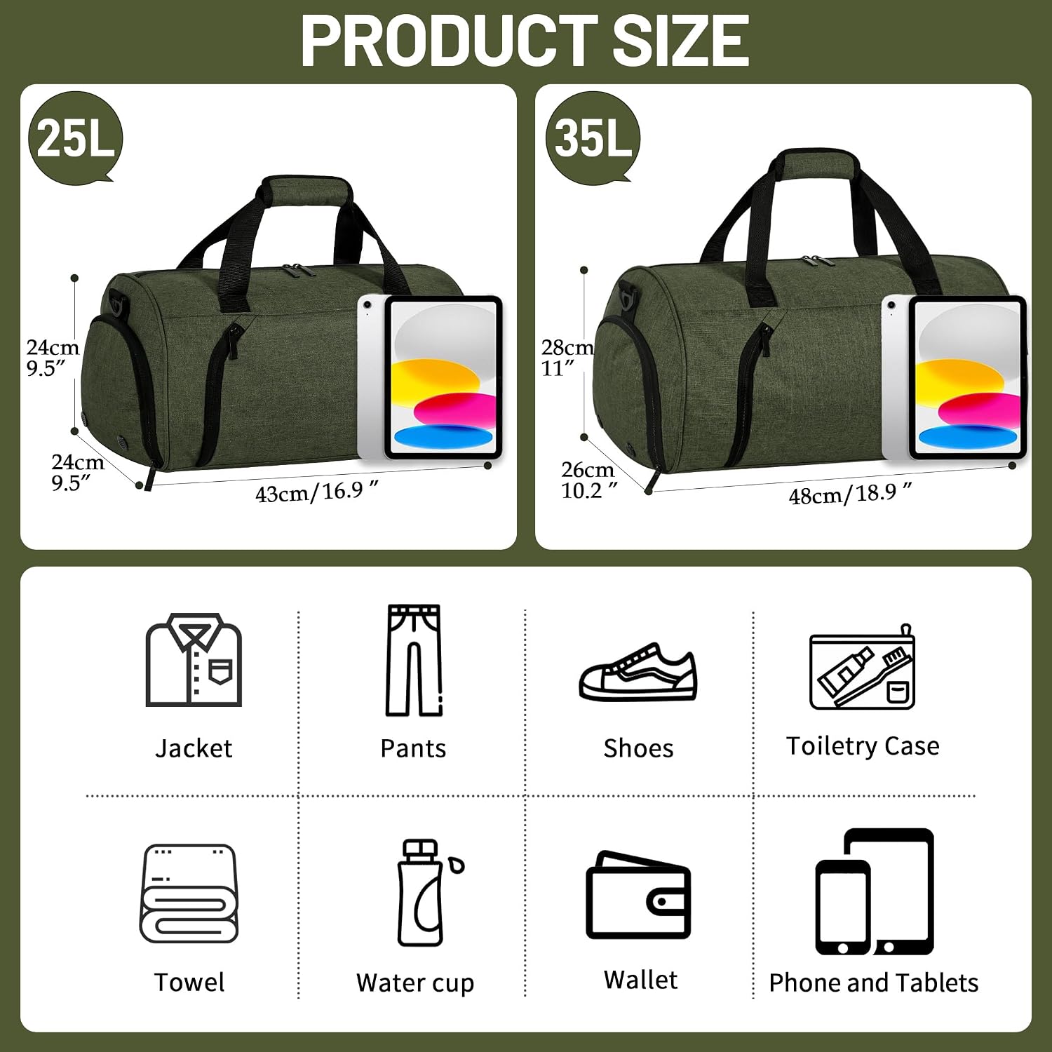 Thumbnail 5 de BECOJADDE Sporttasche Duffel Bag 25L