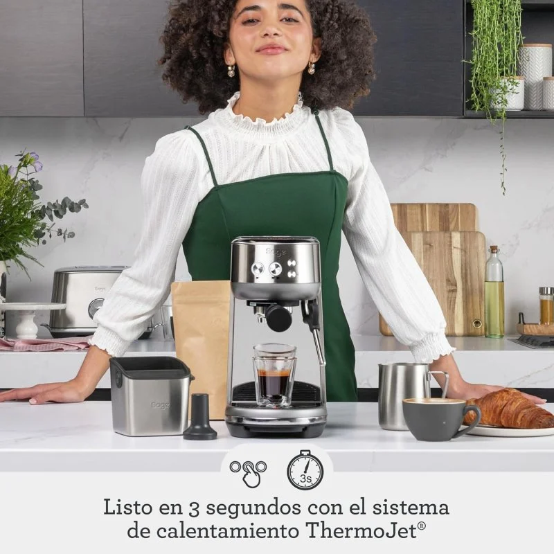 Detalle 2 de Sage The Bambino Cafetera espresso 9 bares de acero inoxidable
