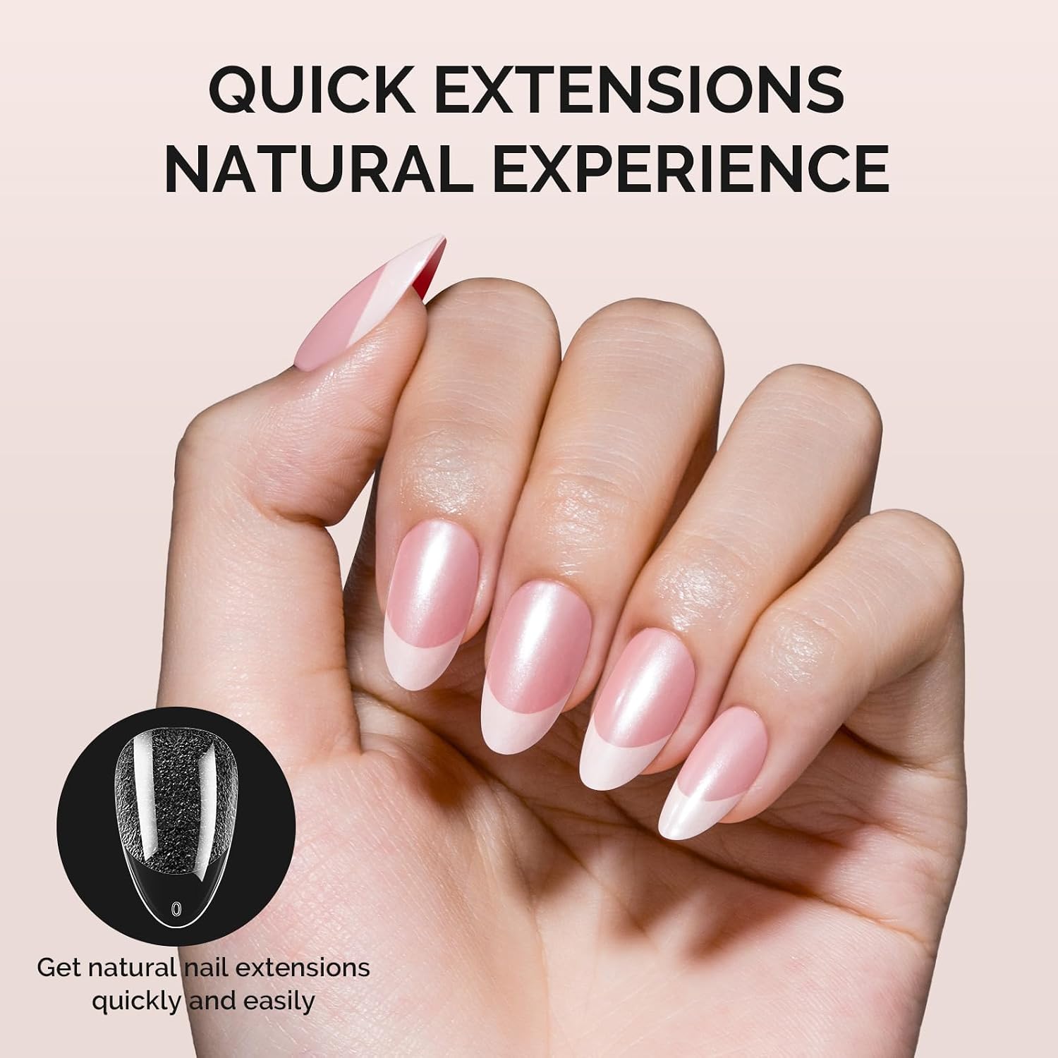 Thumbnail 1 de MelodySusie Short Almond X Nail Tips (300 pcs, 15 sizes) – Clear Acrylic Gel Press-On Tips with Half-Matte Finish