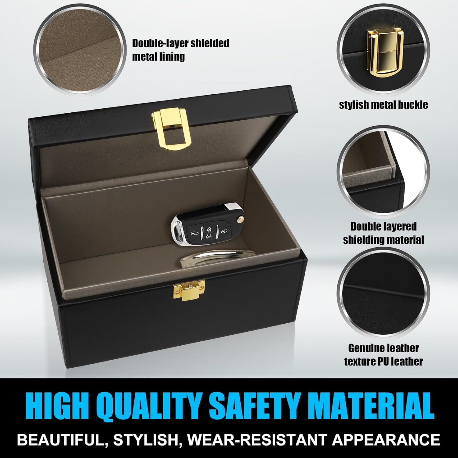 Detalle 2 de Diyife XL Faraday Box for Car Keys & Phones – Double Protection with 8–12 Key Capacity
