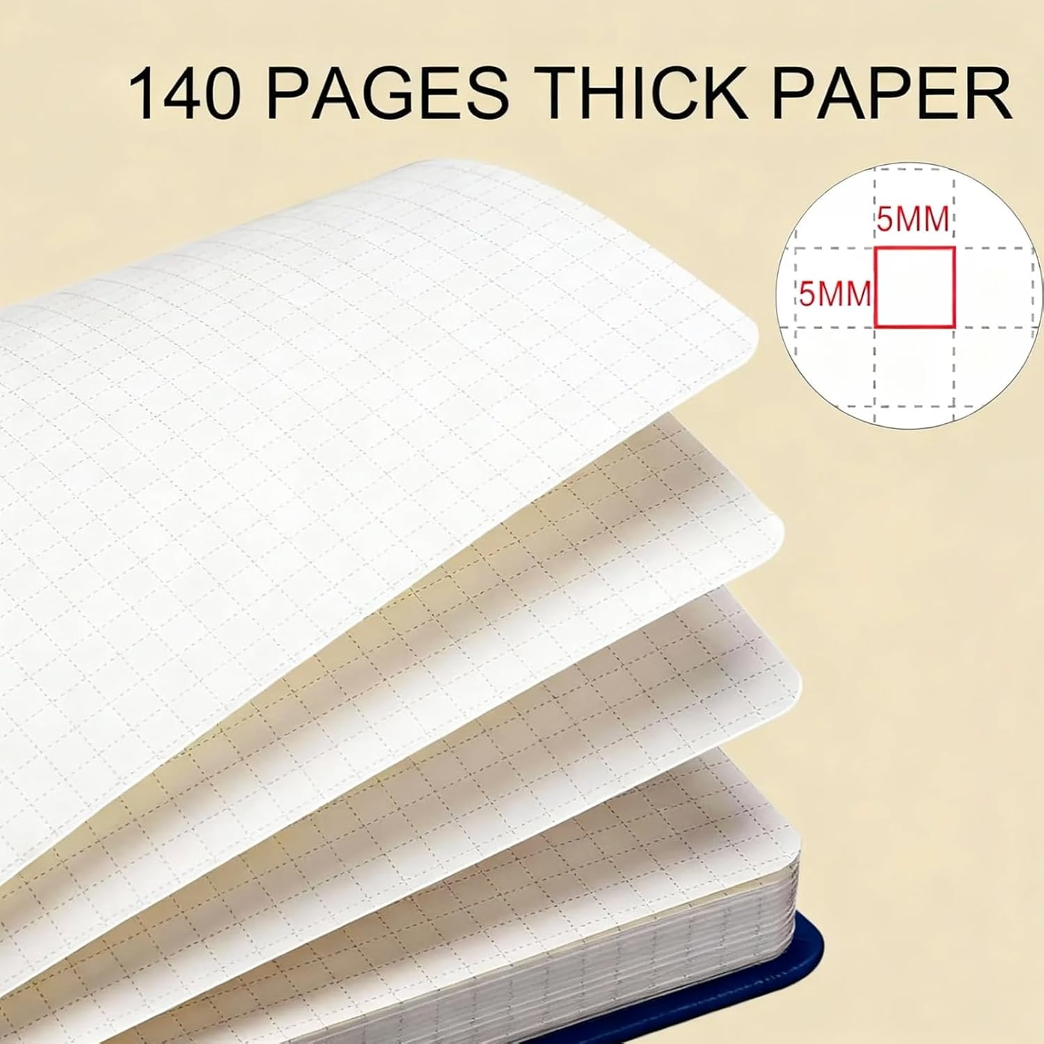 Thumbnail 1 de PYNEX Notizbuch A5 Kariert, Hardcover – Morandi-Salbei Grün, Spiralbindung, 140 Blatt