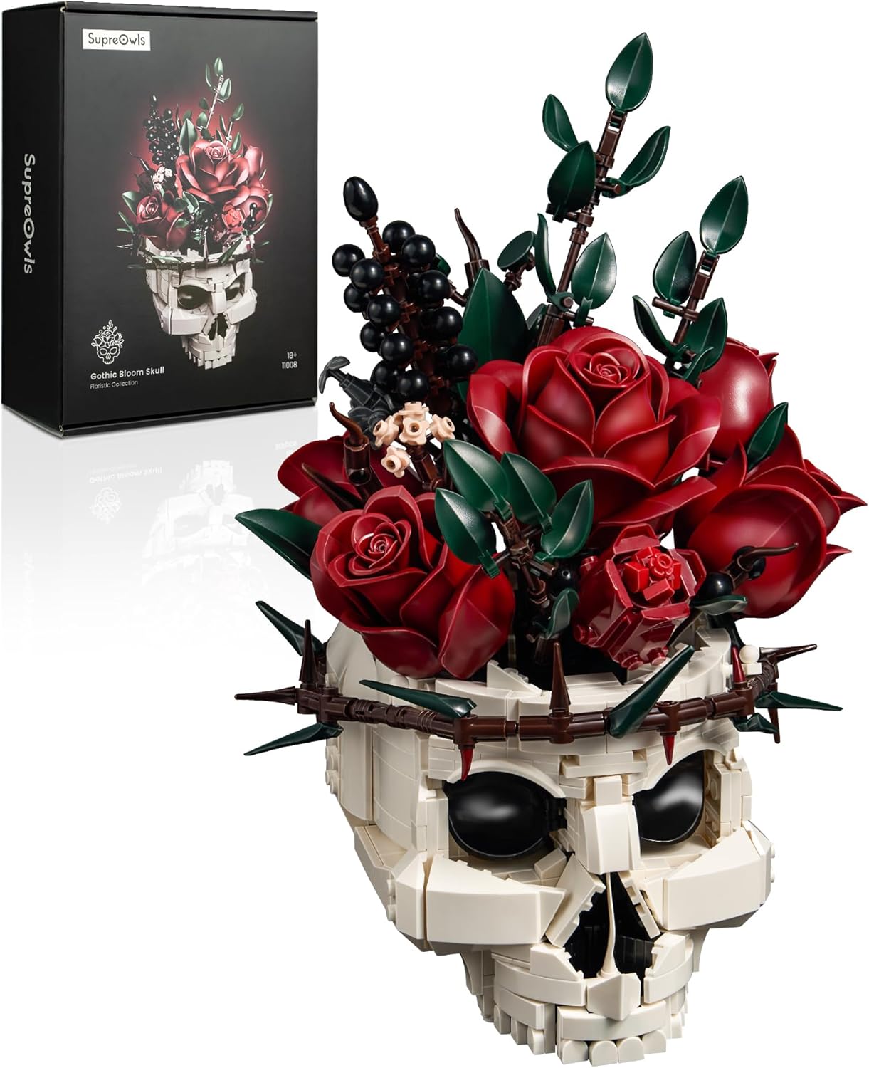 iATOM Skull Roses Building Set 10.8 in 💐