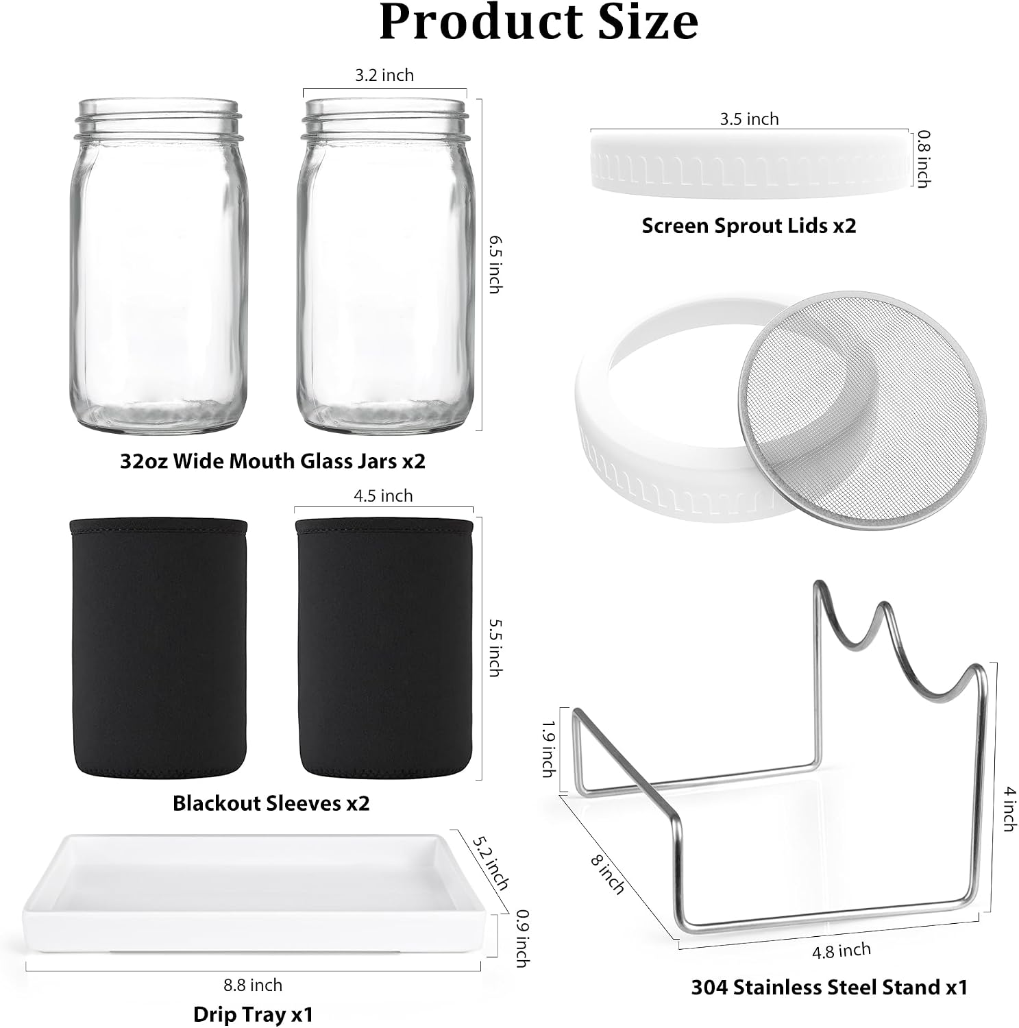 Detalle 2 de Sprouting Jar Kit, 2 × 32 oz