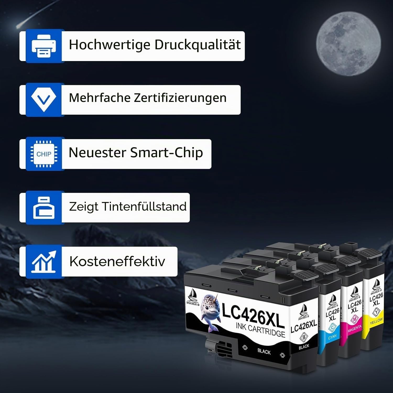 Detalle 2 de DOUBLE D LC426XL Patronen-Set für Brother: Kompatibel mit MFC-J4540DW / J4535DW / J4335DW / J4340DW