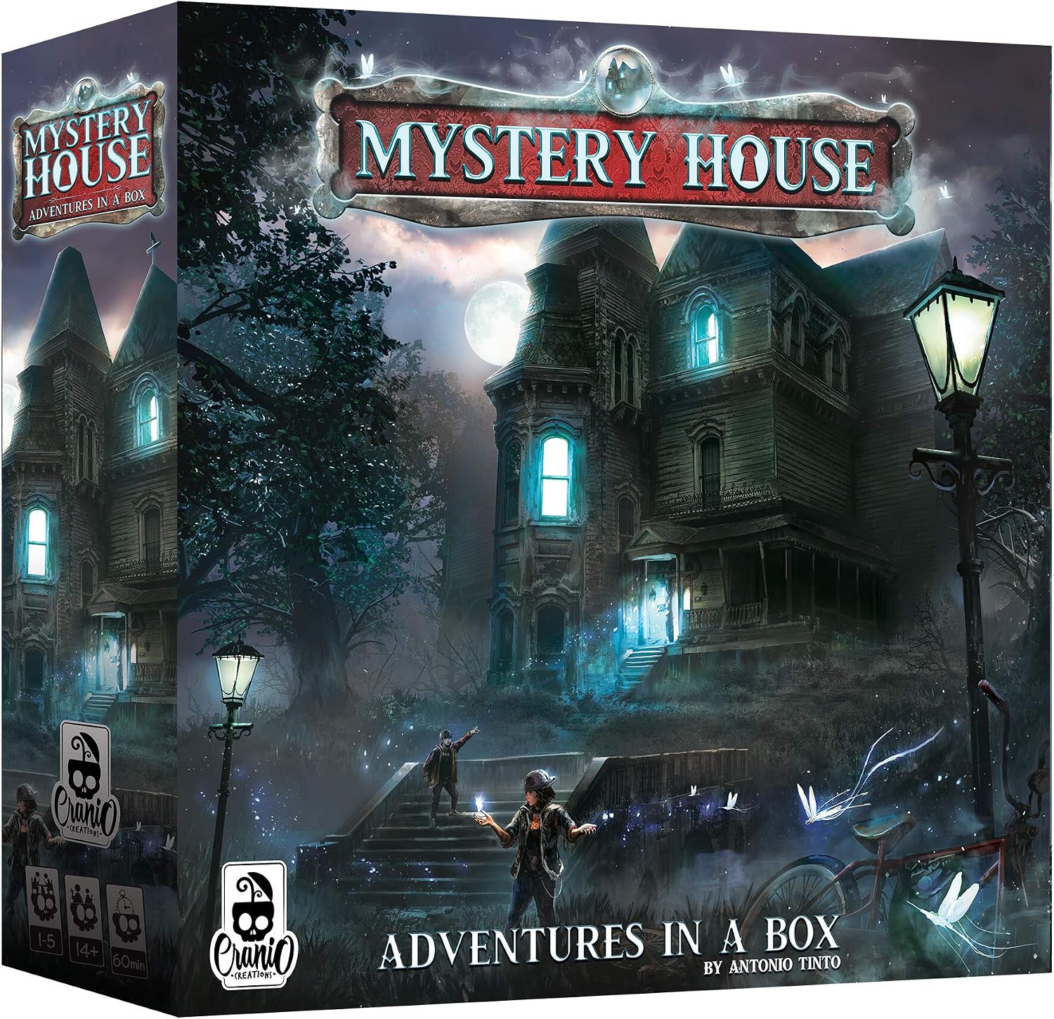Detalle de Cranio Creations Mystery House (MHS01) – gra planszowa dla 4 graczy, motyw tajemnicy