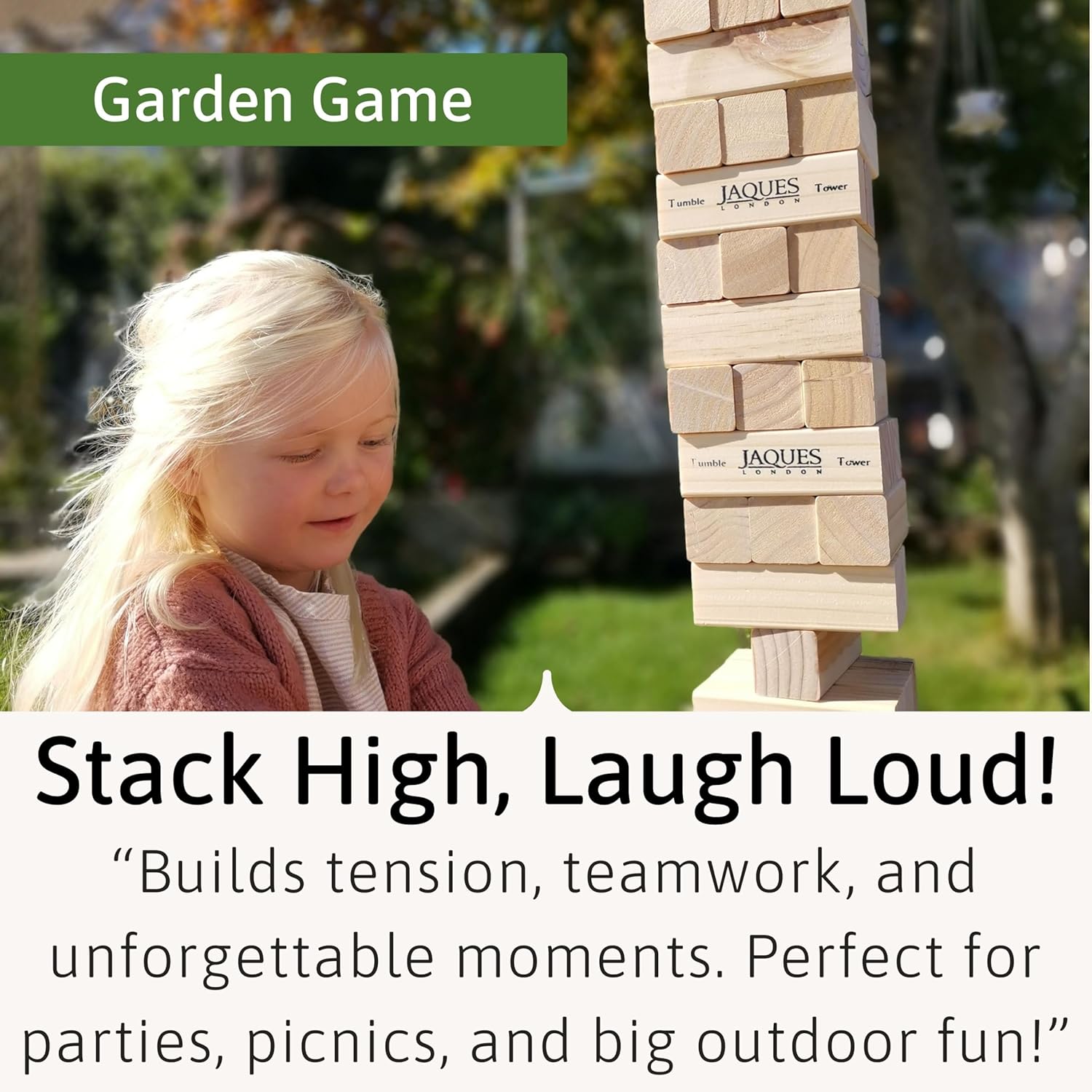 Thumbnail 5 de Jaques of London Tumble Tower | Giant Garden Game