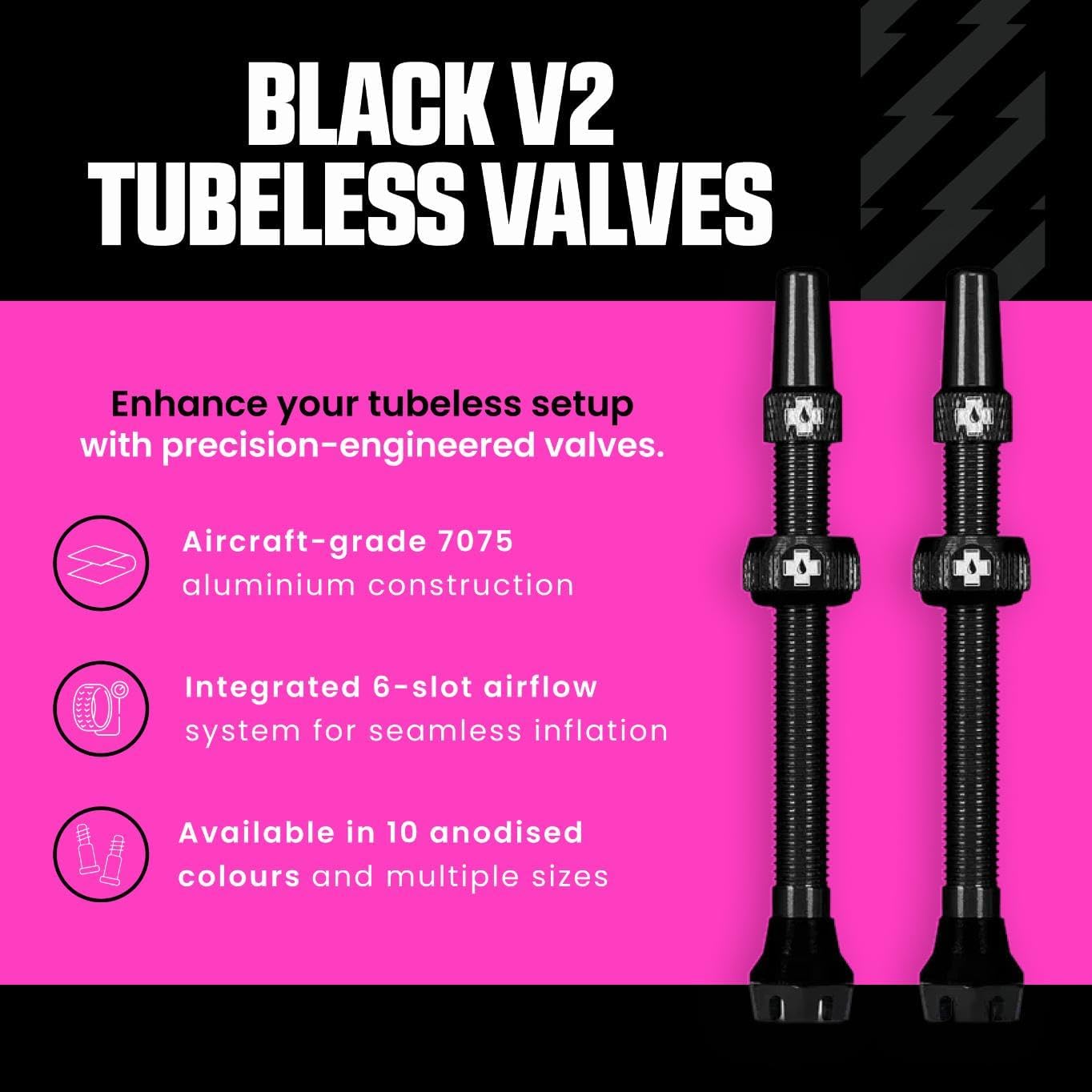 Thumbnail 1 de Muc-Off Valves Presta Tubeless 60 mm anti-fuite (avec outil démonte-obus intégré)