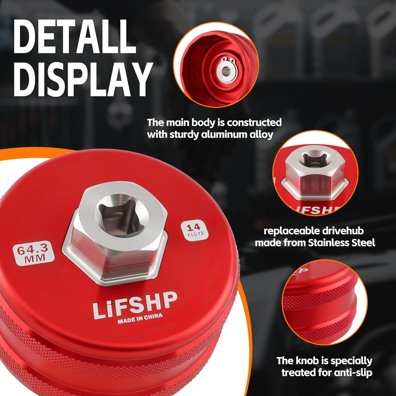 Thumbnail 3 de LIFSHP 64mm Oil Filter Wrench for Toyota 🔧