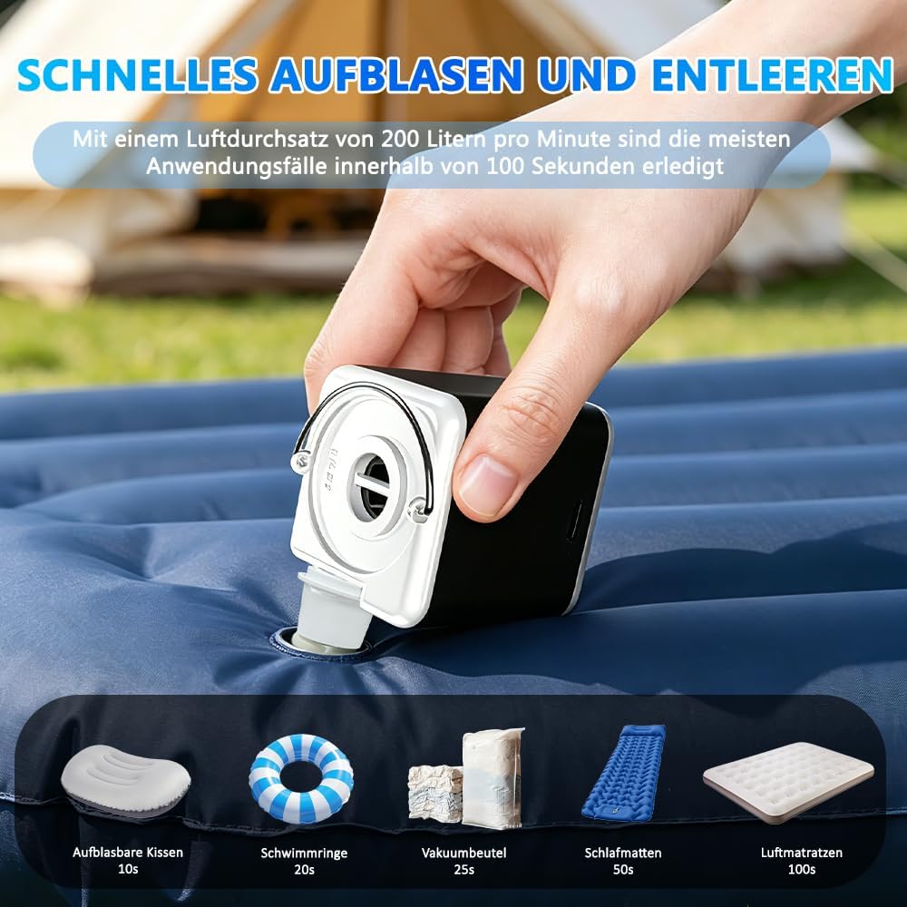 Thumbnail 6 de Elektrische 3-in-1 Luftpumpe mit Campinglampe – kompakt, leistungsstark und vielseitig