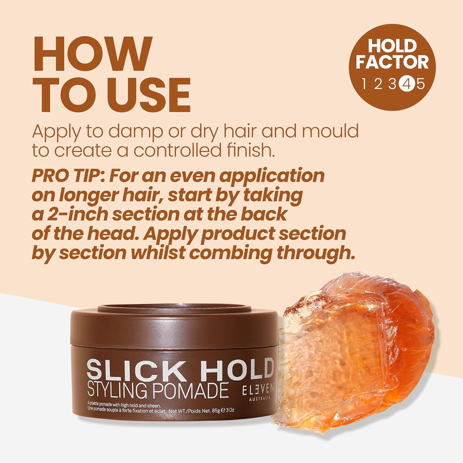 Thumbnail 1 de ELEVEN Australia Slick Hold Pomade – fixation forte et brillance Haute (85 g)