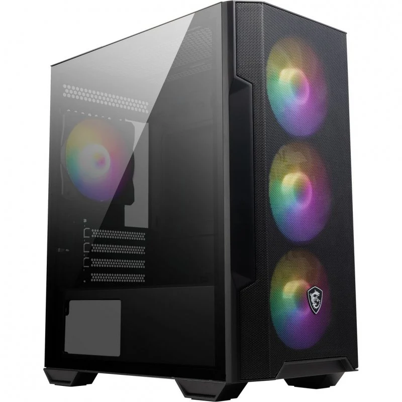 Detalle de MSI MAG FORGE M100R caja PC ATX con USB 3.2 y ARGB 🖥