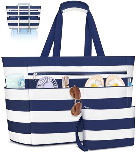 Detalle de ENONEO Bolsa de Playa Grande XXL con Cremallera: resistente, impermeable y práctica para toda la familia