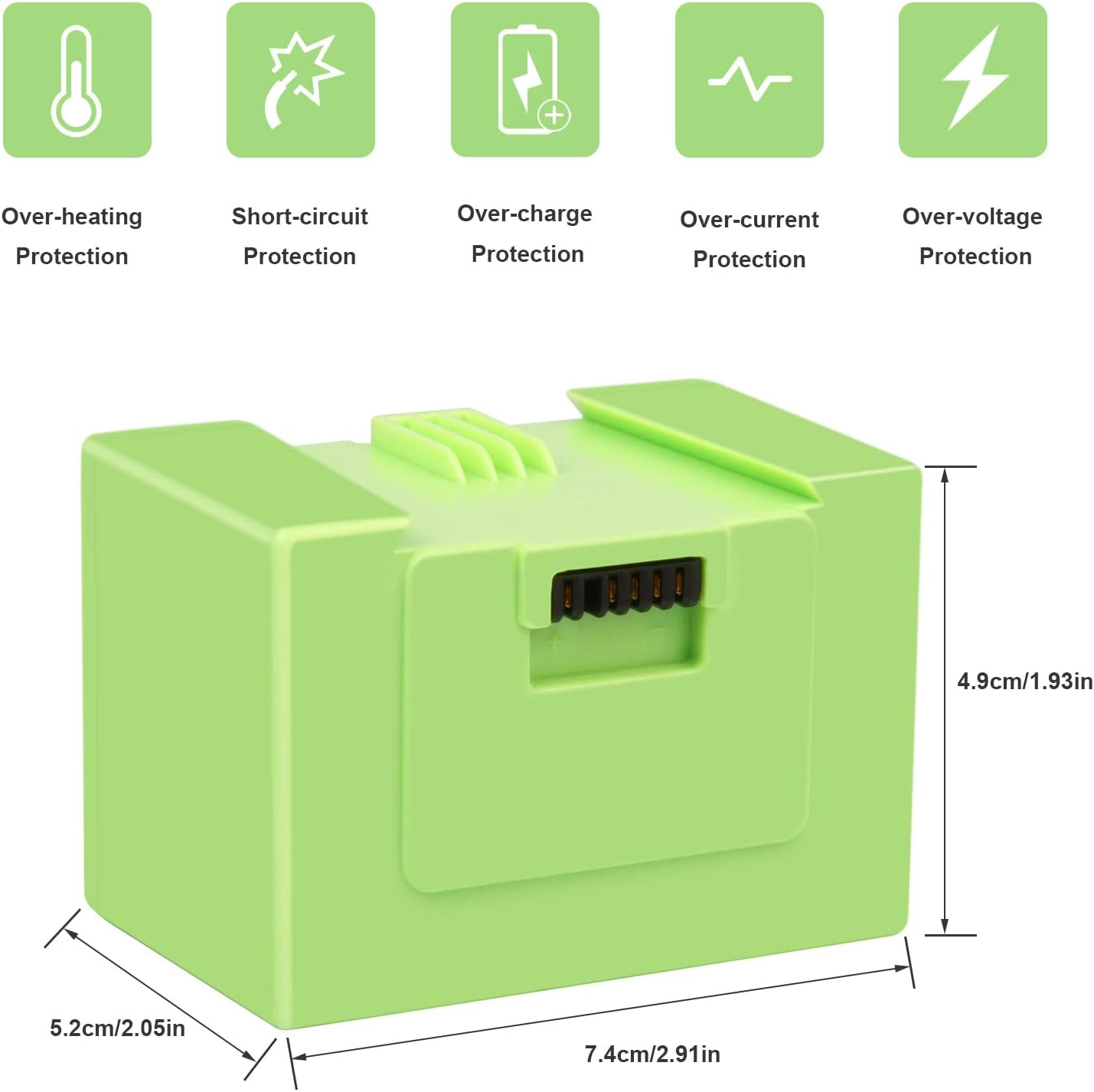 Detalle de ASUNCELL Ersatzakku für i7, Li-ion-accu 14,4 V en 4000 mAh voor Roomba
