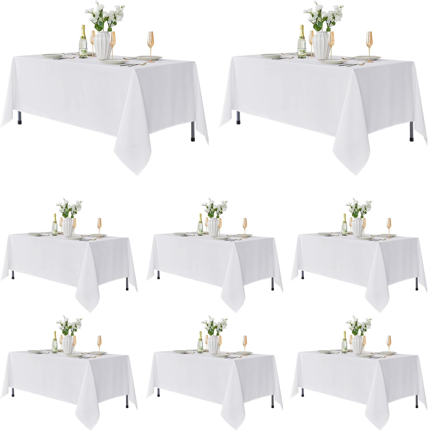 Detalle de Fitable 8-Piece Rectangle Tablecloths, 60x102 Inch ⚙
