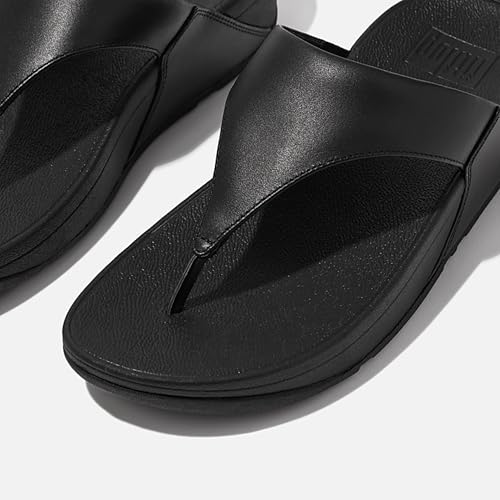 Thumbnail 7 de Fitflop Women's Lulu Leather Flip Flops with Microwobbleboard - Black, UK 5